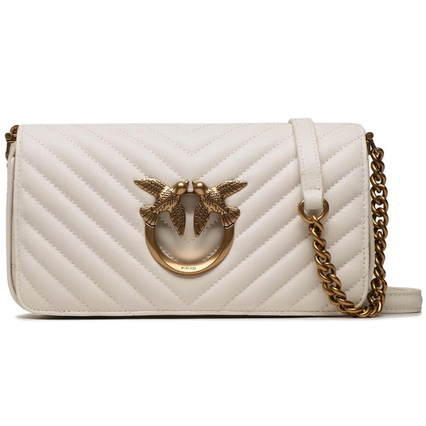 White Calfskin Crossbody Bag PINKO