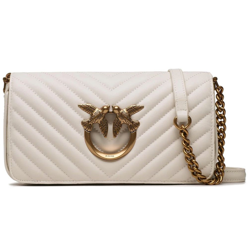 White Calfskin Crossbody Bag PINKO