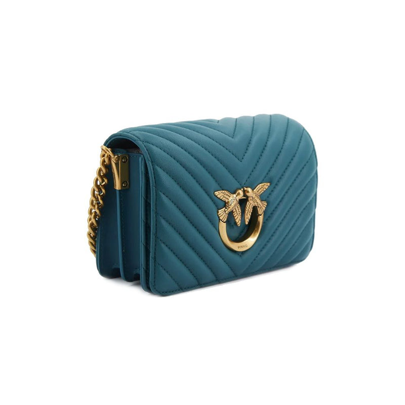 Blue Calfskin Crossbody Bag PINKO