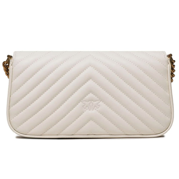 White Calfskin Crossbody Bag PINKO