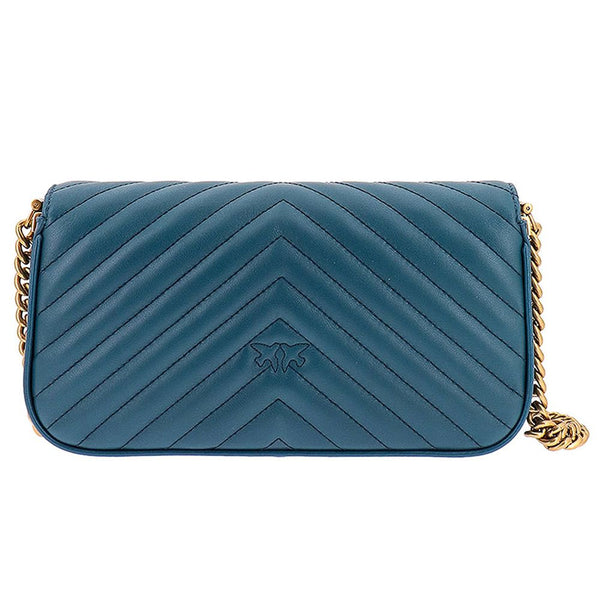 Blue Calfskin Crossbody Bag PINKO
