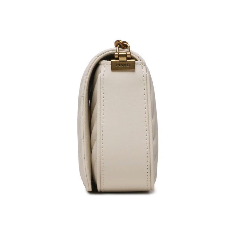 White Calfskin Crossbody Bag PINKO