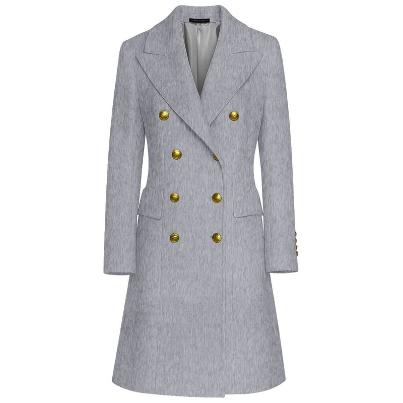 Gray Wool Jackets & Coat Made in Italy