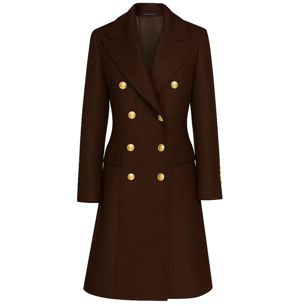 Brown Wool Jackets & Coat Made in Italy