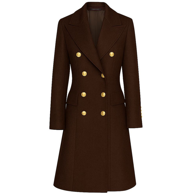 Brown Wool Jackets & Coat Made in Italy