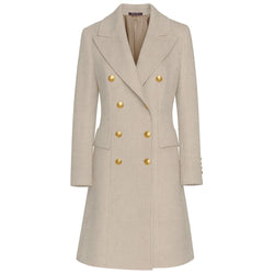 Beige Wool Jackets & Coat Made in Italy