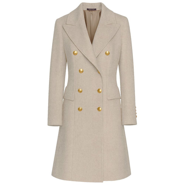 Beige Wool Jackets & Coat Made in Italy