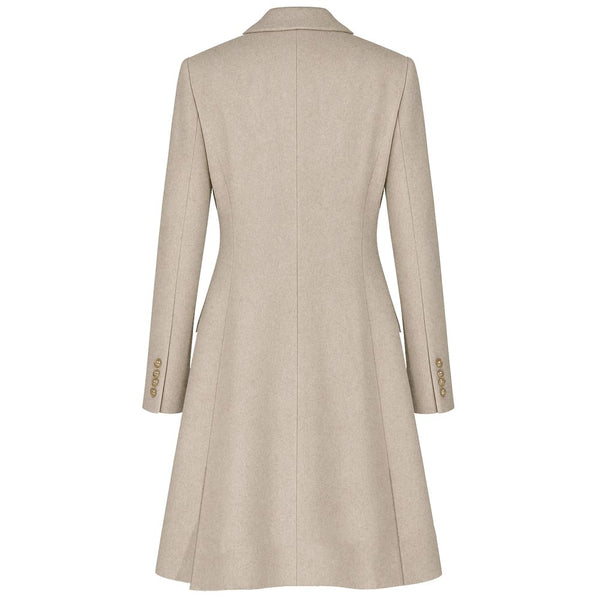 Beige Wool Jackets & Coat Made in Italy