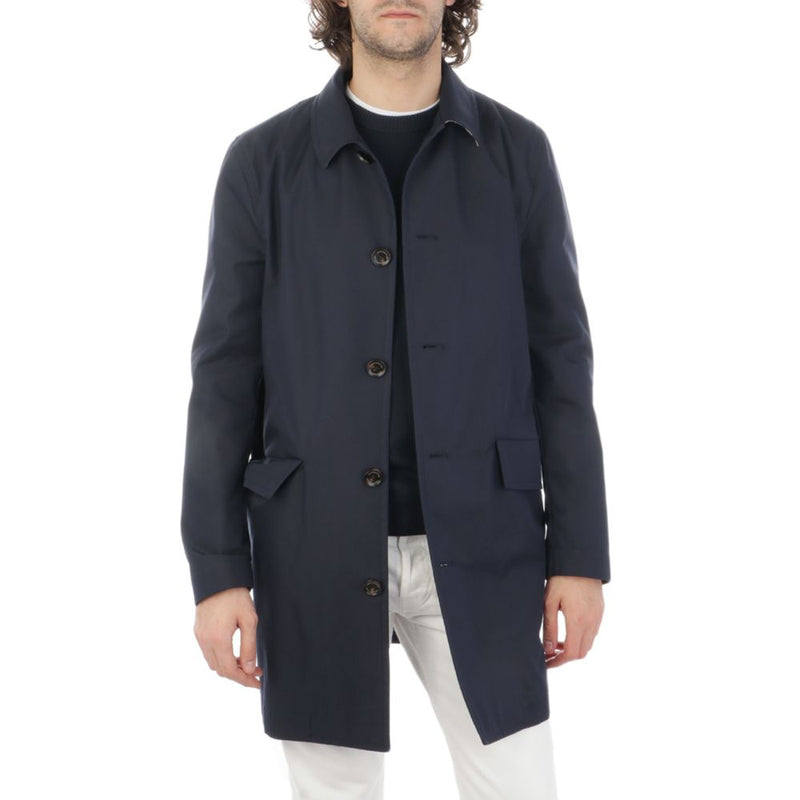Blue Cotton Jacket Aquascutum
