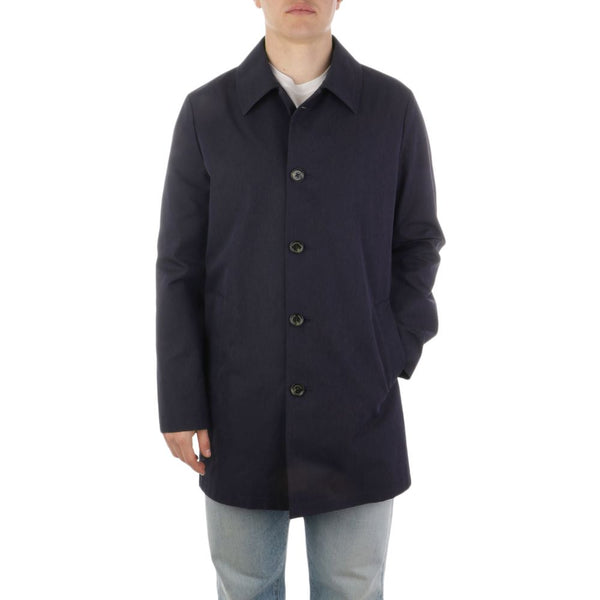 Blue Polyester Jacket Aquascutum
