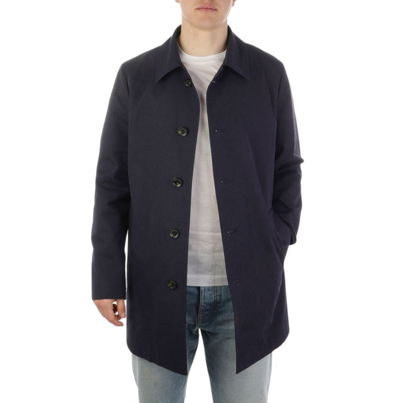 Blue Polyester Jacket Aquascutum