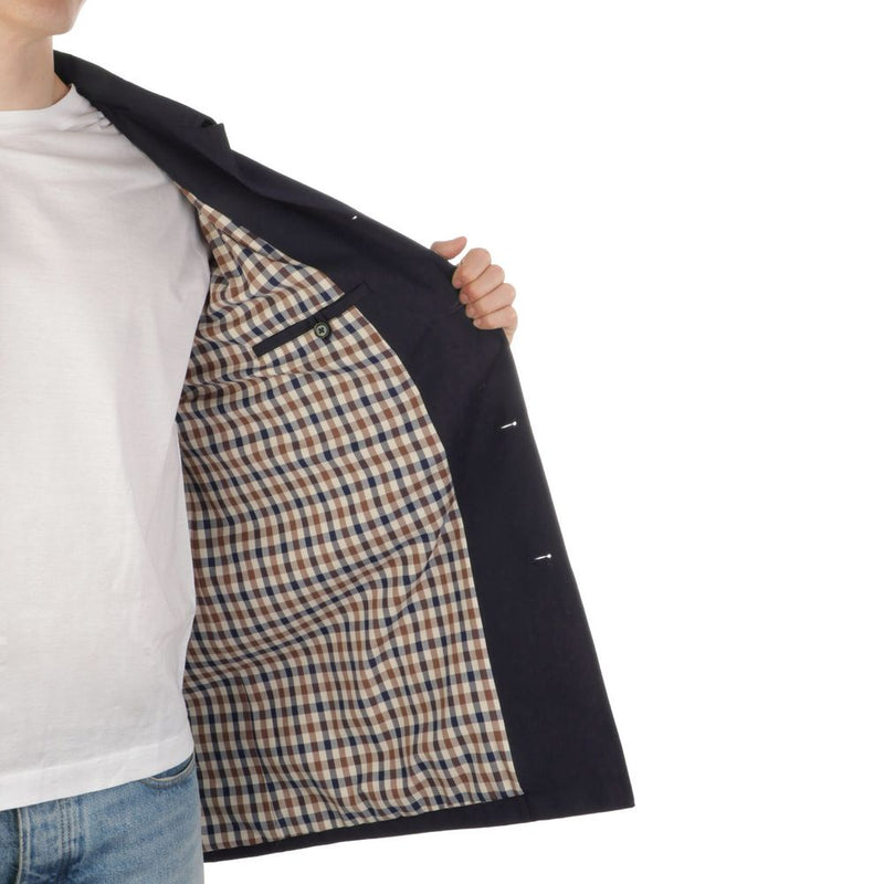 Blue Polyester Jacket Aquascutum