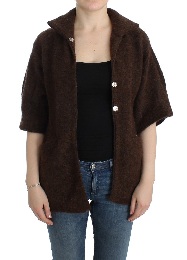 Elegant Short Sleeved Brown Cardigan Cavalli