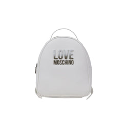 White Polyethylene Backpack Love Moschino