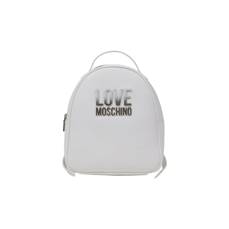 White Polyethylene Backpack Love Moschino