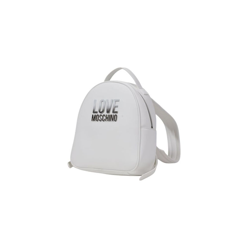 White Polyethylene Backpack Love Moschino