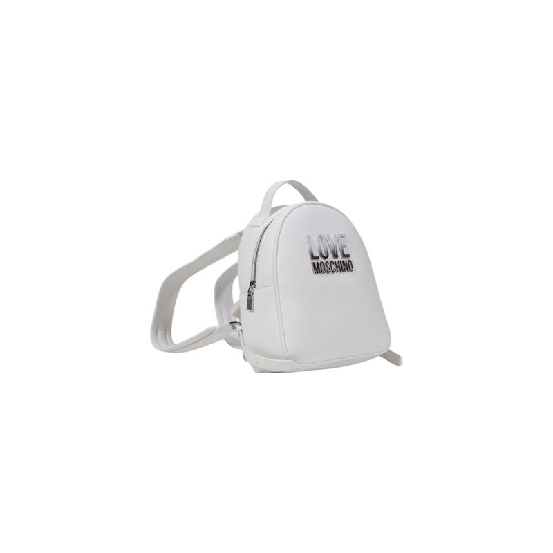White Polyethylene Backpack Love Moschino