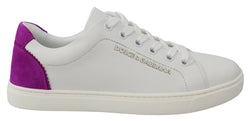 White Suede Leather Low Top Sneakers Shoes Dolce & Gabbana