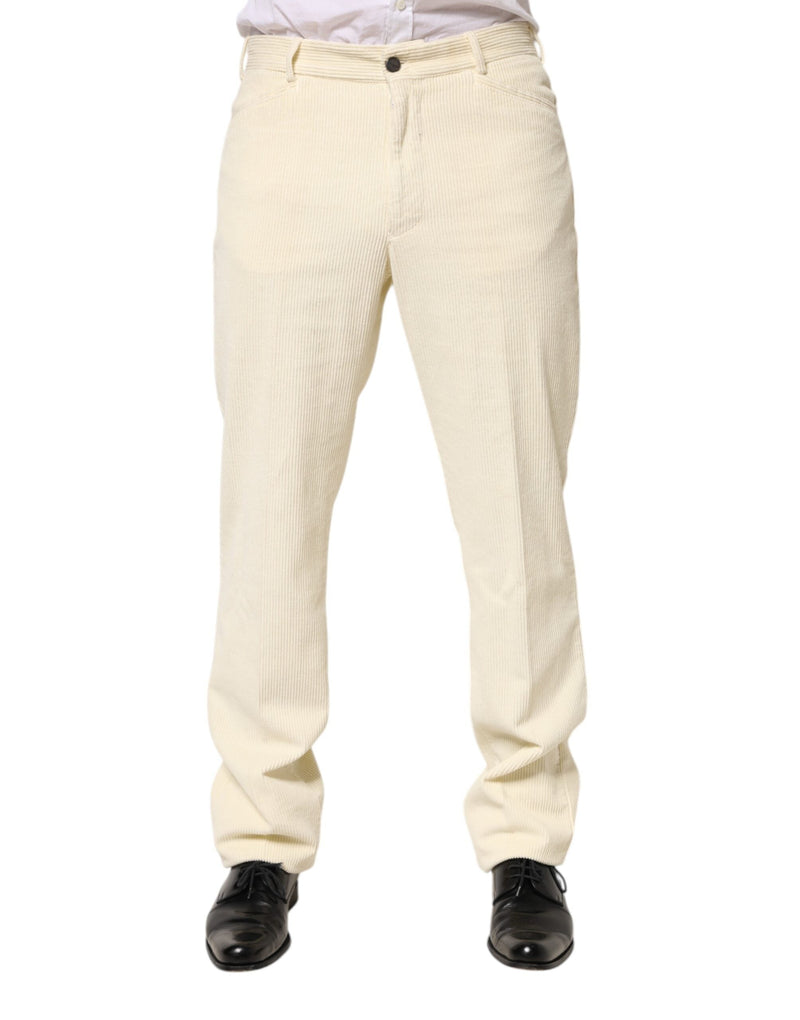 Beige Corduroy Cotton Straight Men Trouser Pants Burberry