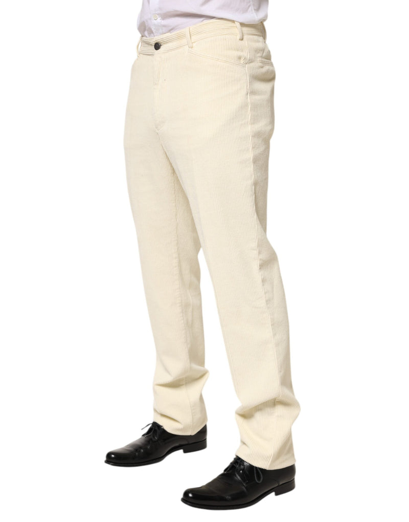 Beige Corduroy Cotton Straight Men Trouser Pants Burberry