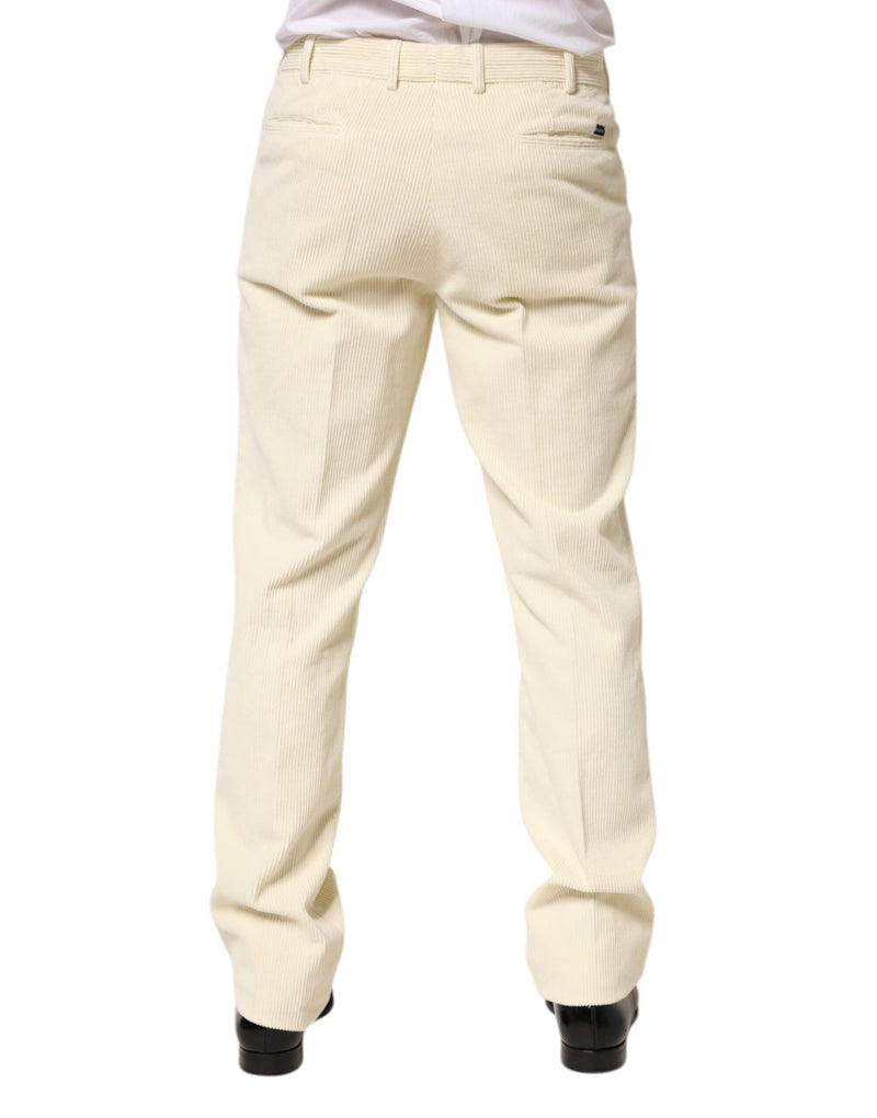 Beige Corduroy Cotton Straight Men Trouser Pants Burberry