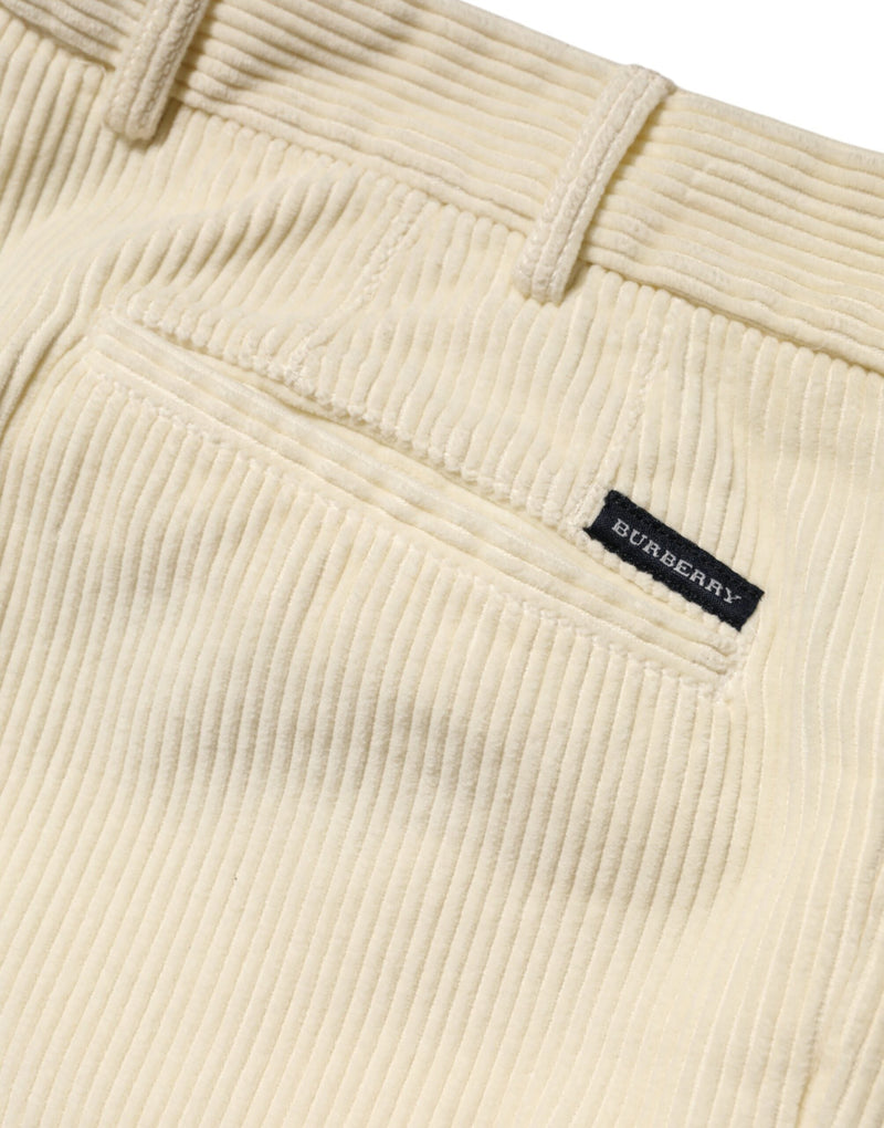 Beige Corduroy Cotton Straight Men Trouser Pants Burberry