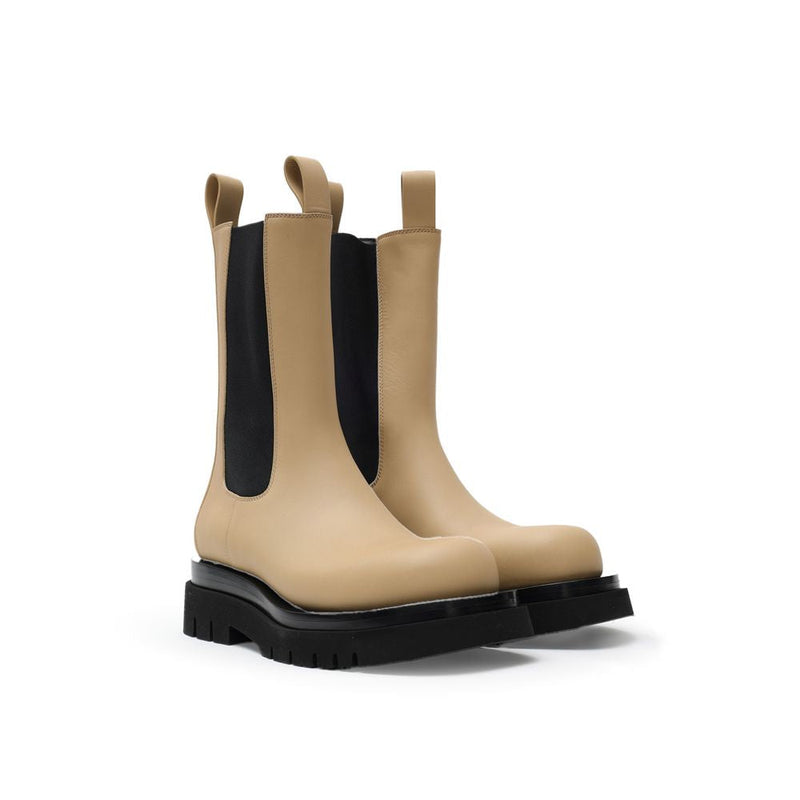Beige Leather Boot Bottega Veneta