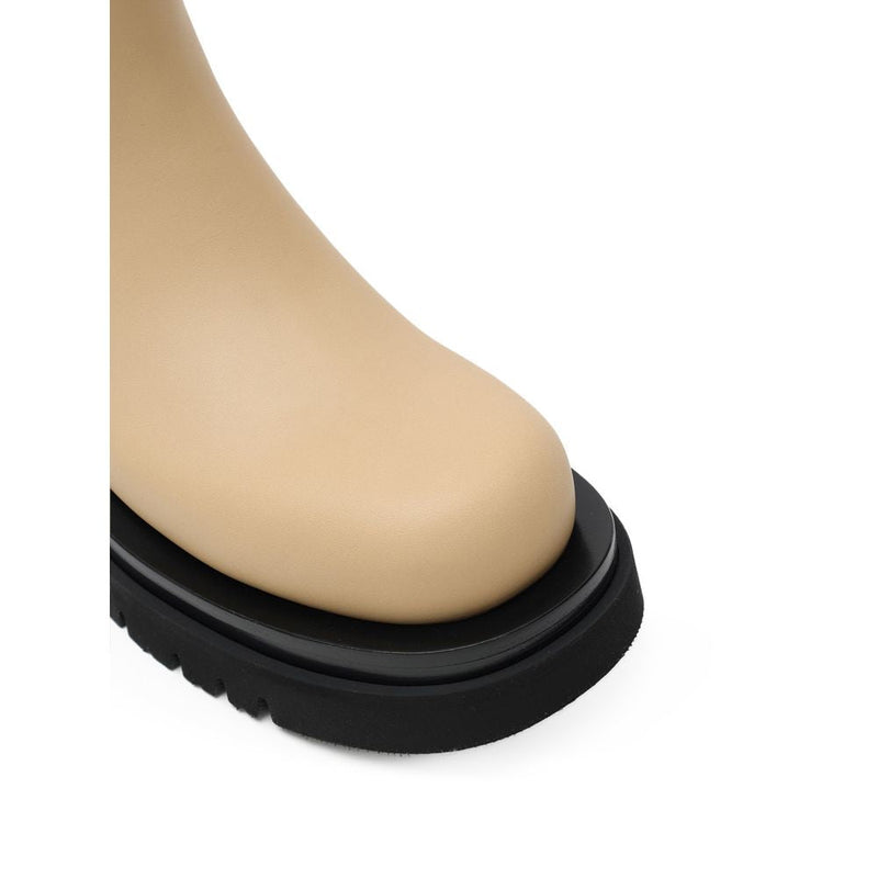 Beige Leather Boot Bottega Veneta