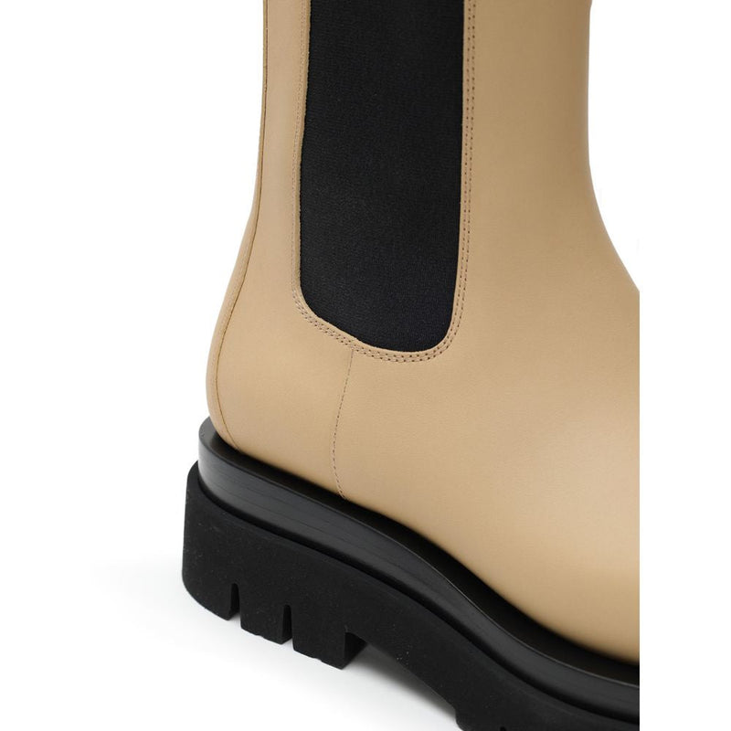 Beige Leather Boot Bottega Veneta
