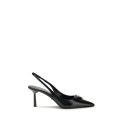 Black Leather High Heel Pumps Prada