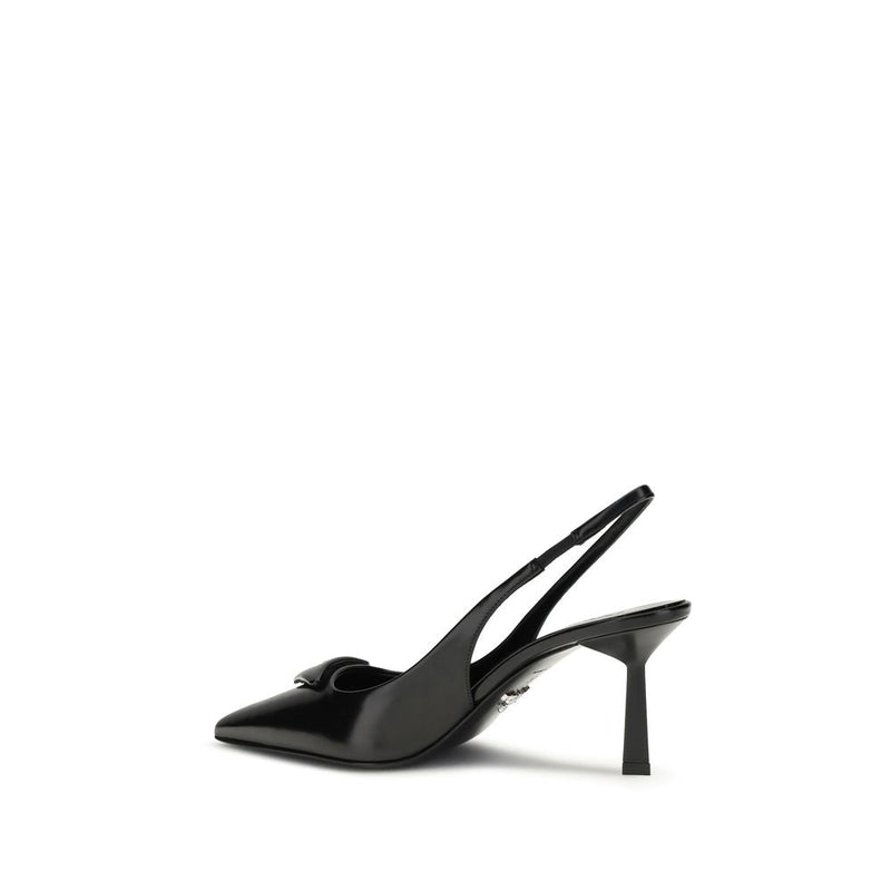 Black Leather High Heel Pumps Prada