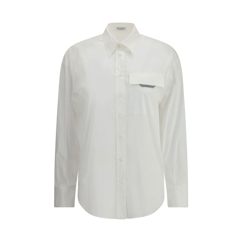 White Cotton Shirt Brunello Cucinelli