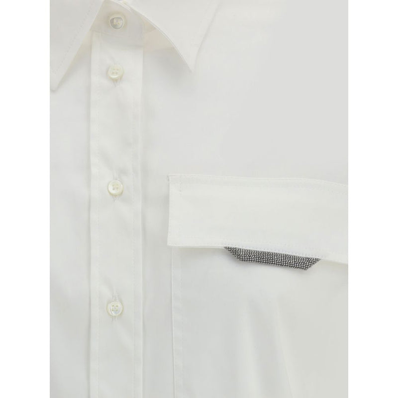 White Cotton Shirt Brunello Cucinelli