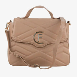 Beige Artificial Leather Crossbody Bag CRISTINAEFFE