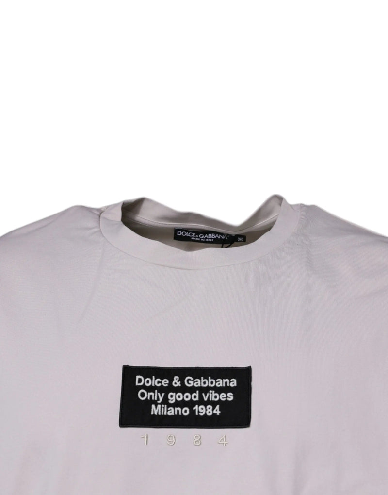 Beige DG Logo Crew Neck Short Sleeves T-shirt Dolce & Gabbana