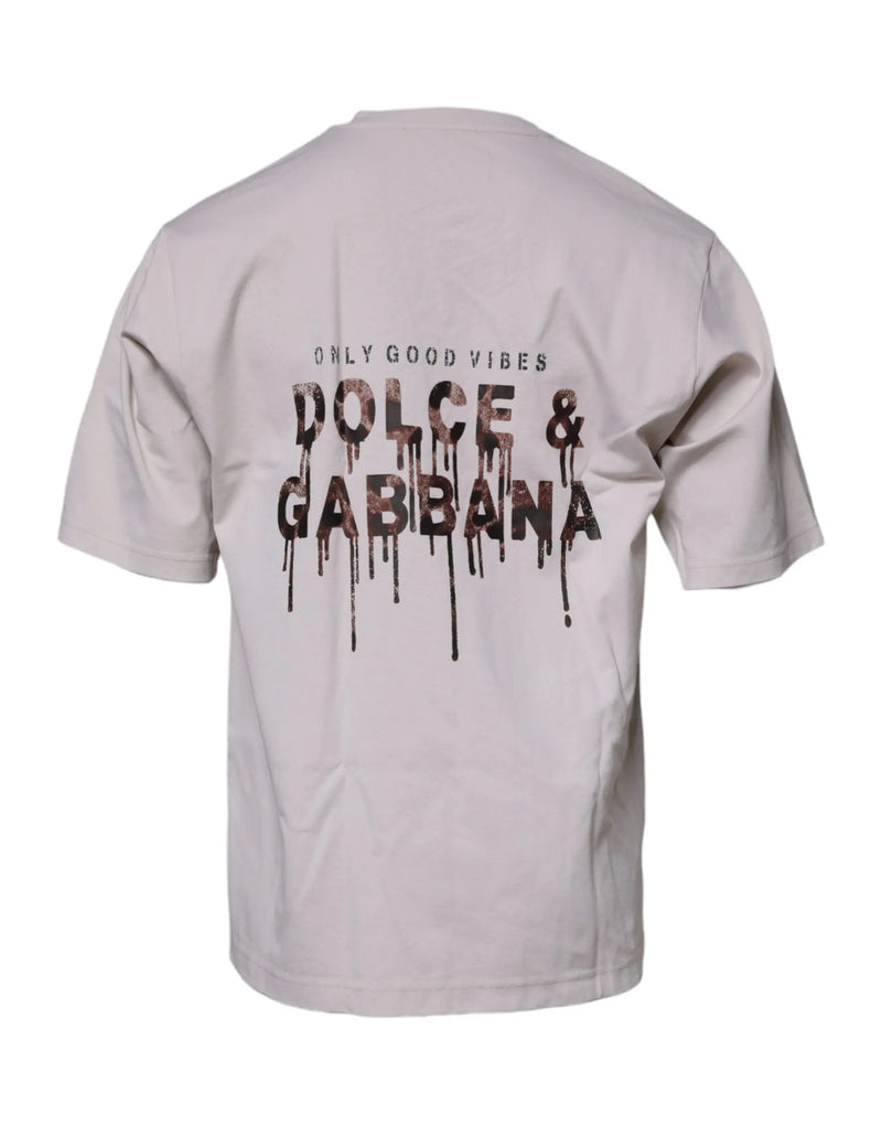 Beige DG Logo Crew Neck Short Sleeves T-shirt Dolce & Gabbana