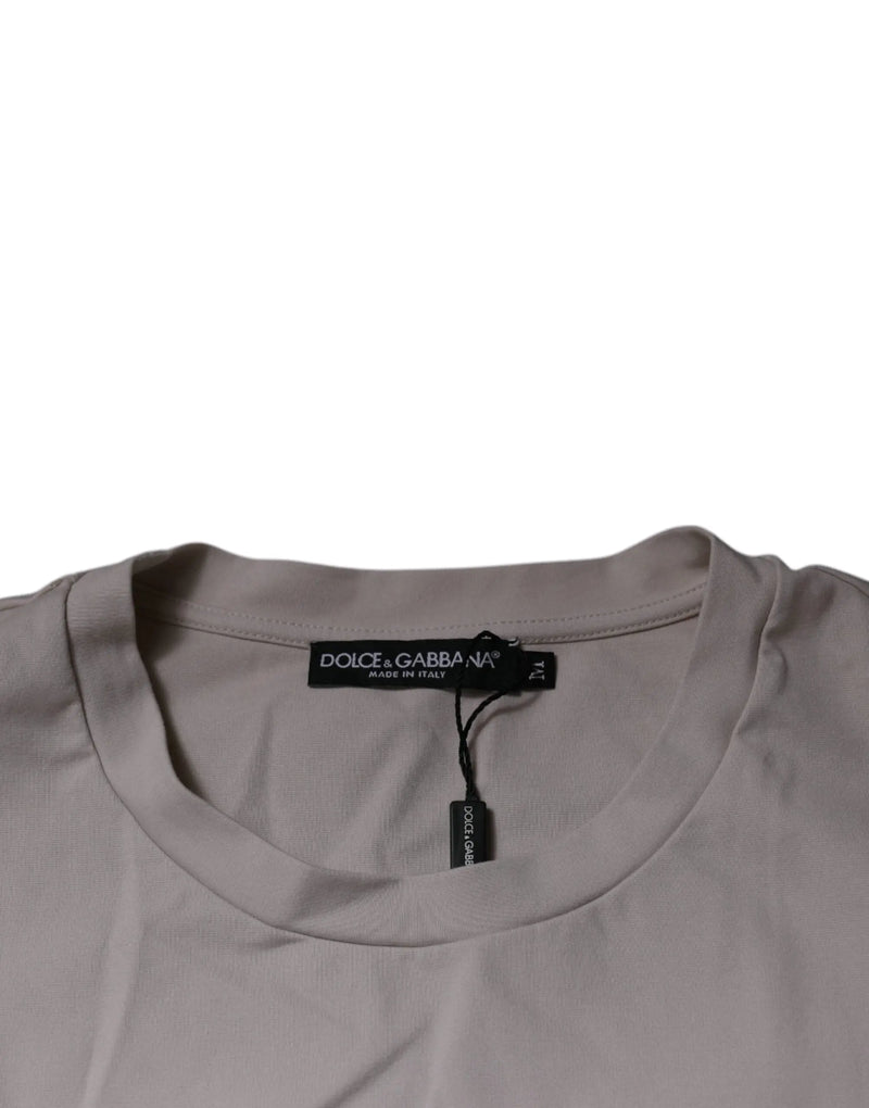 Beige DG Logo Crew Neck Short Sleeves T-shirt Dolce & Gabbana