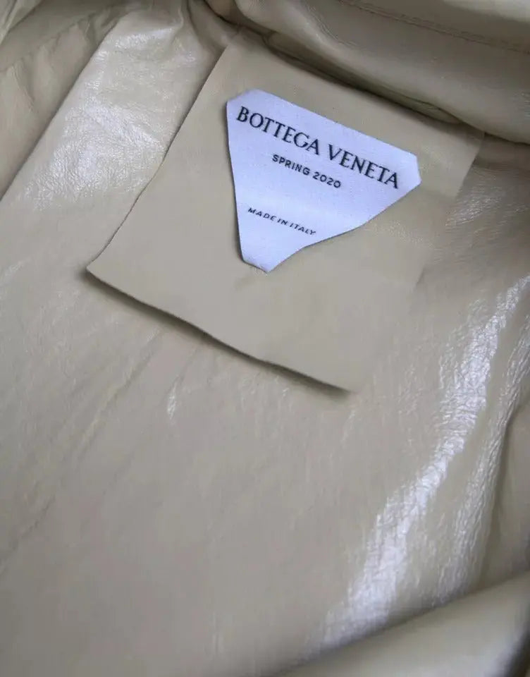 Beige Lambskin Leather Trench Coat Jacket Bottega Veneta