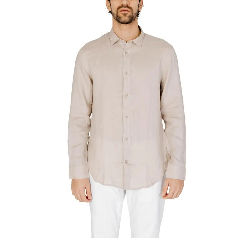 Beige Linen Shirt Armani Exchange