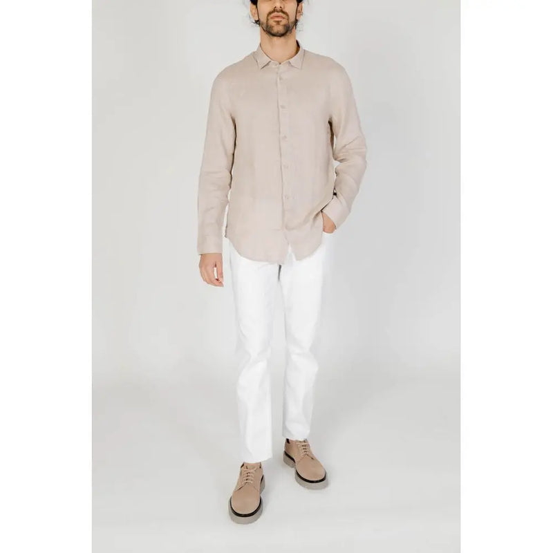 Beige Linen Shirt Armani Exchange