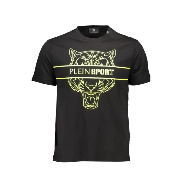 Black Cotton Men T-Shirt Plein Sport