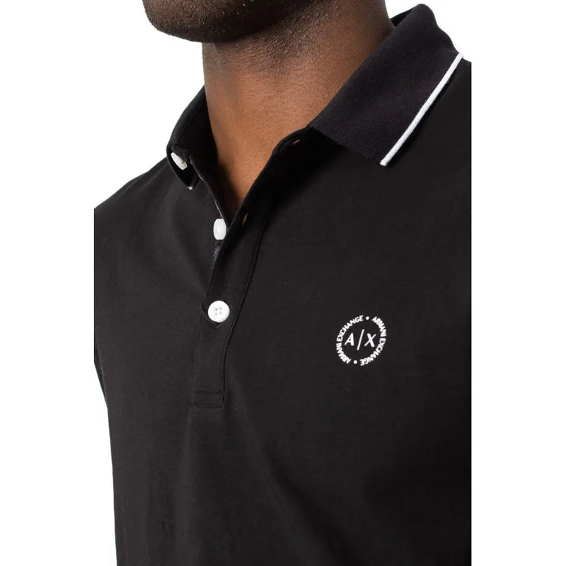 Black Cotton Polo Shirt Armani Exchange