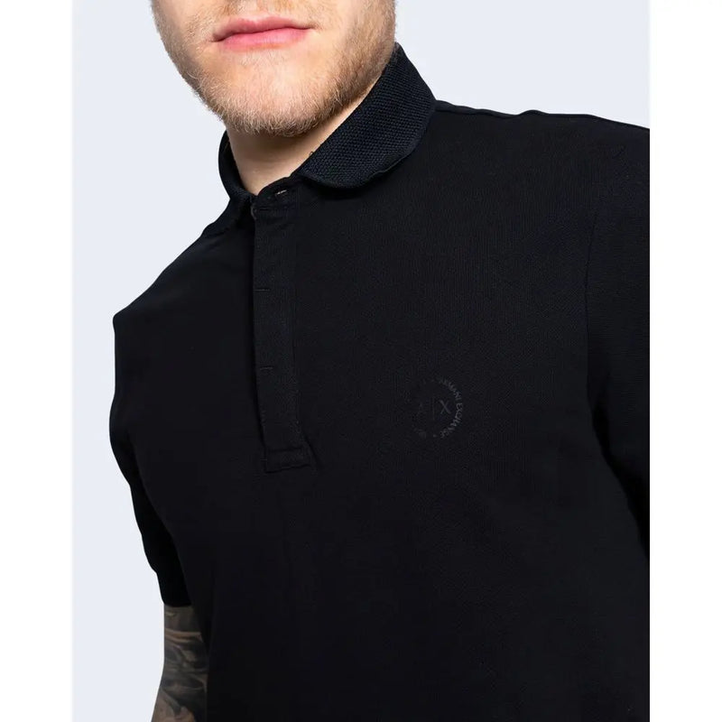 Black Cotton Polo Shirt Armani Exchange