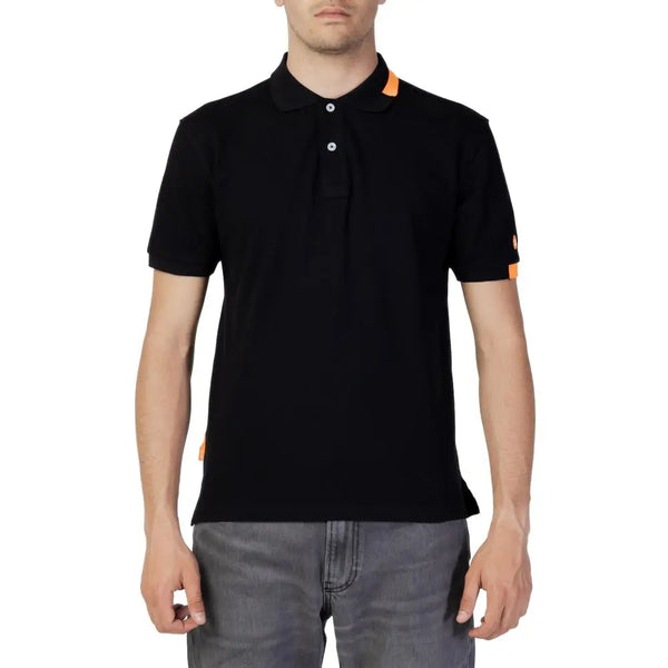 Black Cotton Polo Shirt Suns