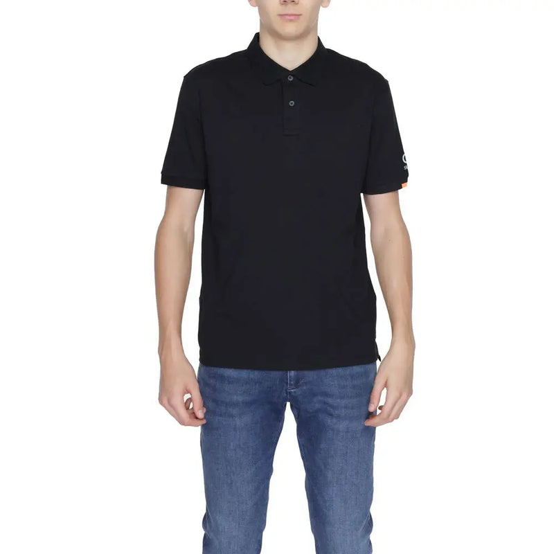 Black Cotton Polo Shirt Suns