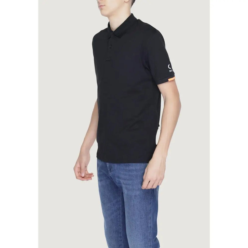 Black Cotton Polo Shirt Suns