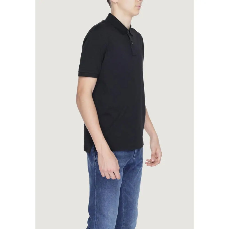 Black Cotton Polo Shirt Suns