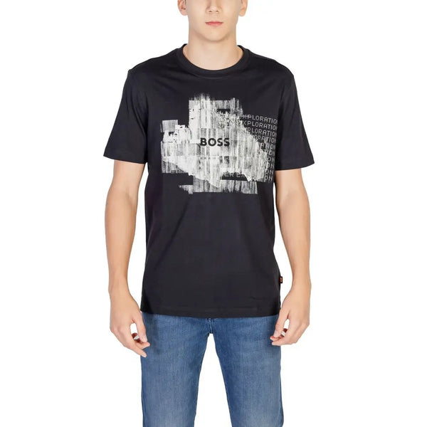 Black Cotton T-Shirt Hugo Boss