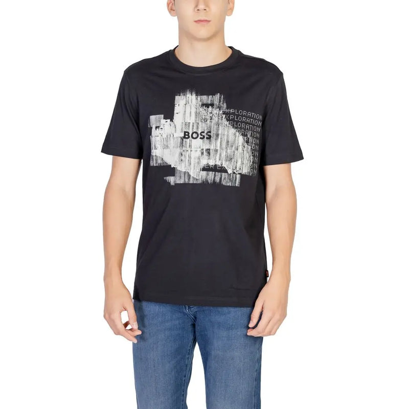 Black Cotton T-Shirt Hugo Boss