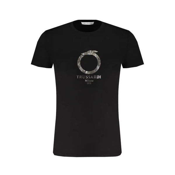 Black Cotton T-Shirt Trussardi